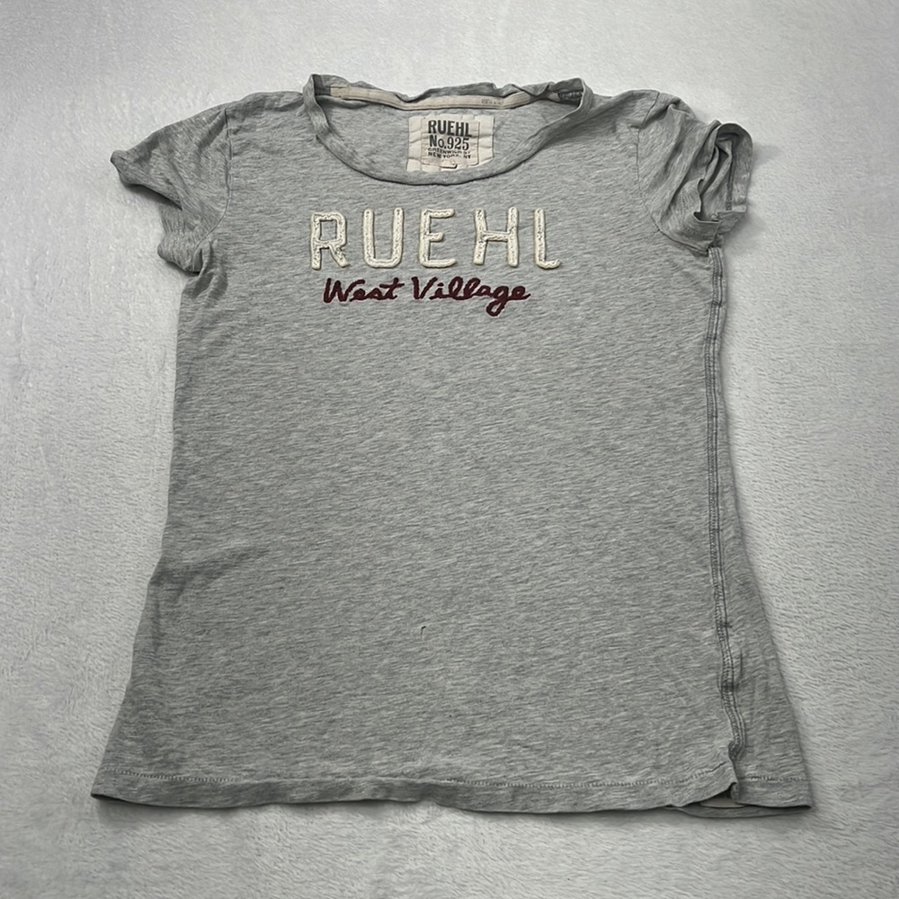 Ruehl "West Village" Gray Embroidered 100% Cotton Women's S/M‎ "Large"